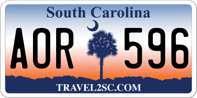 SC license plate AOR596