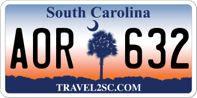 SC license plate AOR632
