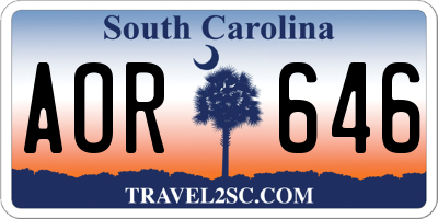 SC license plate AOR646