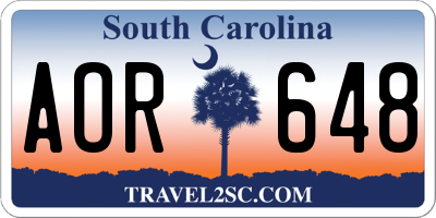 SC license plate AOR648