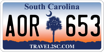 SC license plate AOR653
