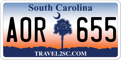 SC license plate AOR655