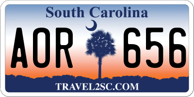 SC license plate AOR656