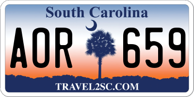 SC license plate AOR659