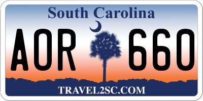 SC license plate AOR660