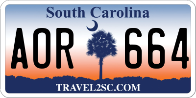 SC license plate AOR664