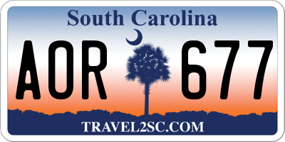 SC license plate AOR677