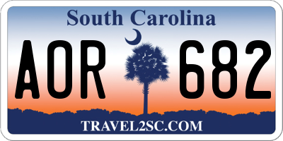 SC license plate AOR682