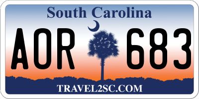 SC license plate AOR683