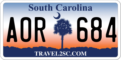 SC license plate AOR684