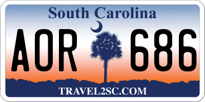 SC license plate AOR686