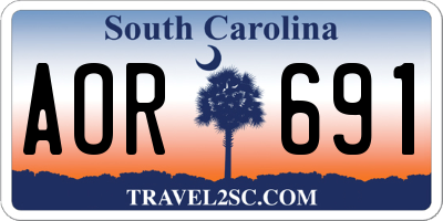 SC license plate AOR691