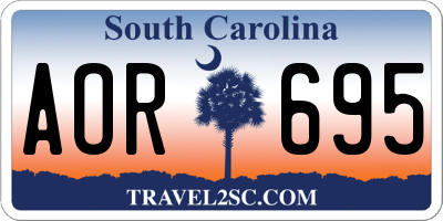 SC license plate AOR695