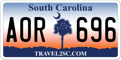 SC license plate AOR696