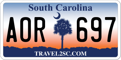SC license plate AOR697