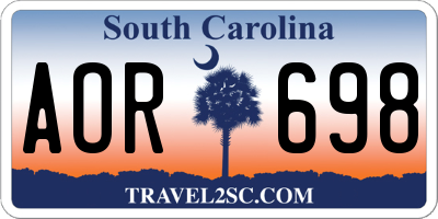 SC license plate AOR698
