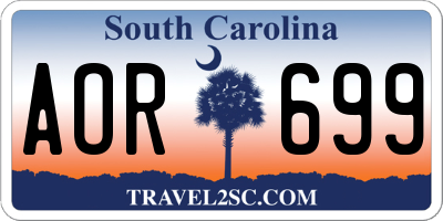 SC license plate AOR699