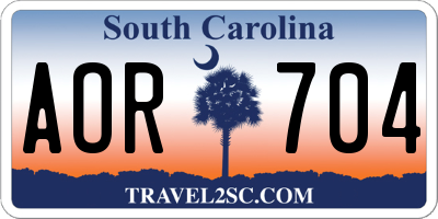 SC license plate AOR704
