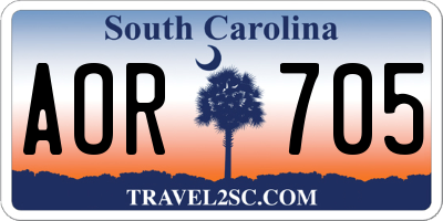 SC license plate AOR705