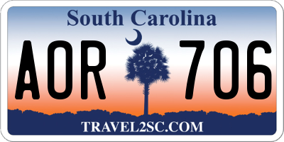 SC license plate AOR706