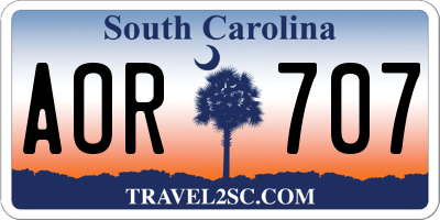 SC license plate AOR707