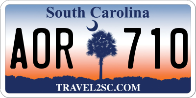 SC license plate AOR710