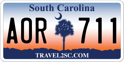 SC license plate AOR711