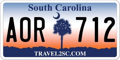 SC license plate AOR712