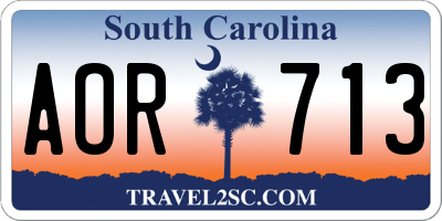 SC license plate AOR713
