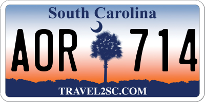 SC license plate AOR714