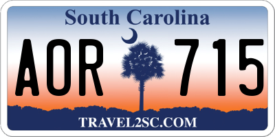 SC license plate AOR715