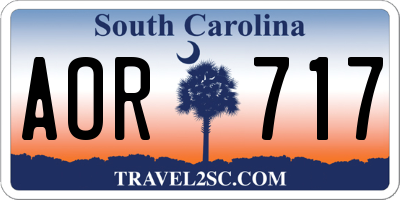 SC license plate AOR717