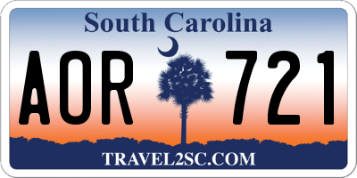 SC license plate AOR721