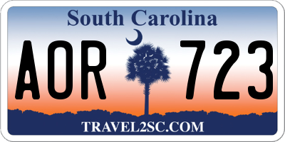 SC license plate AOR723