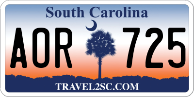 SC license plate AOR725