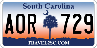 SC license plate AOR729