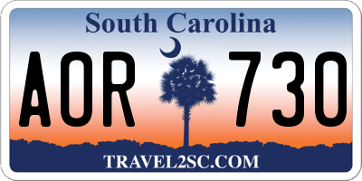 SC license plate AOR730