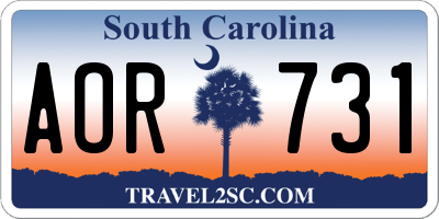 SC license plate AOR731