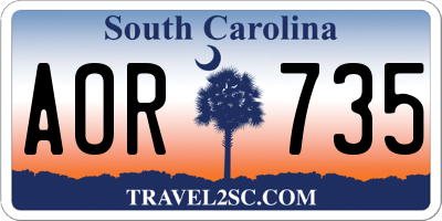 SC license plate AOR735