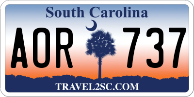 SC license plate AOR737