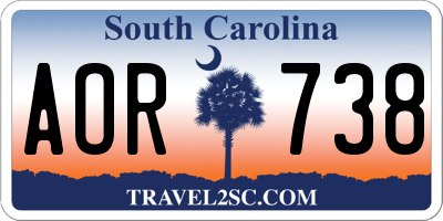 SC license plate AOR738