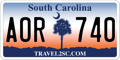 SC license plate AOR740