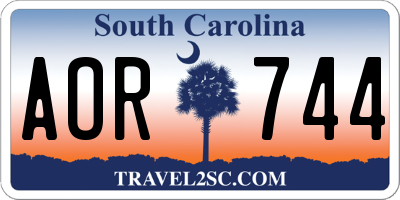 SC license plate AOR744
