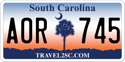 SC license plate AOR745