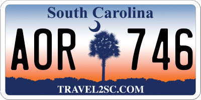 SC license plate AOR746