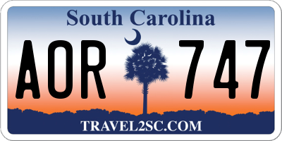 SC license plate AOR747