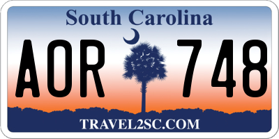 SC license plate AOR748