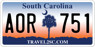 SC license plate AOR751