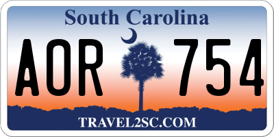 SC license plate AOR754