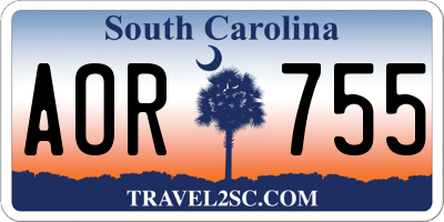 SC license plate AOR755